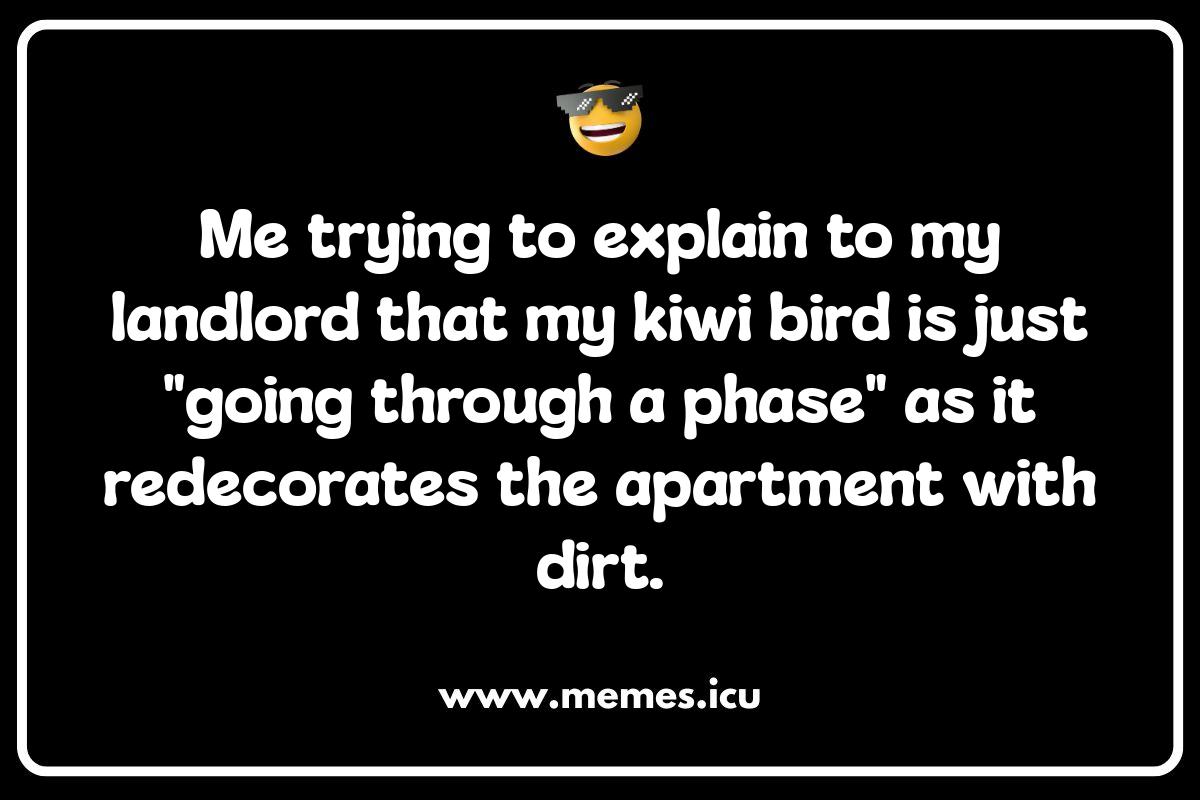 Adulting with Kiwis: Relatable Kiwi Bird Jokes for Grown-Ups Funny kiwi bird memes and jokes for bird lovers. Hilarious kiwi memes for kids and adults, plus kiwi puns and one-liners.