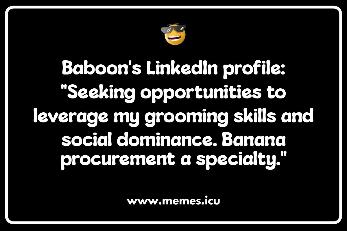 Baboon Humor Unleashed: Jokes That Are Bananas Funny baboon meme showcasing hilarious primate antics. Check out more baboon jokes and puns inside!