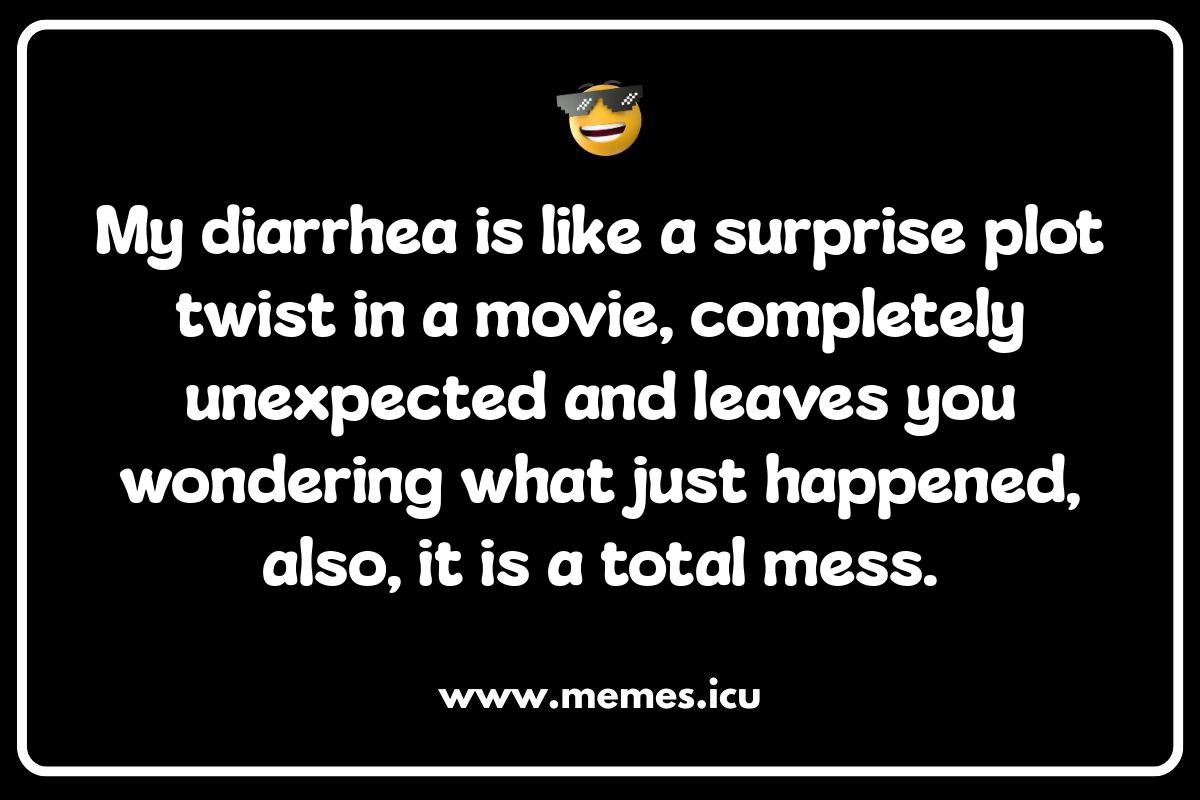 Funny diarrhea meme illustrating relatable gut issues. Check out the best diarrhea memes and jokes for adults and kids!