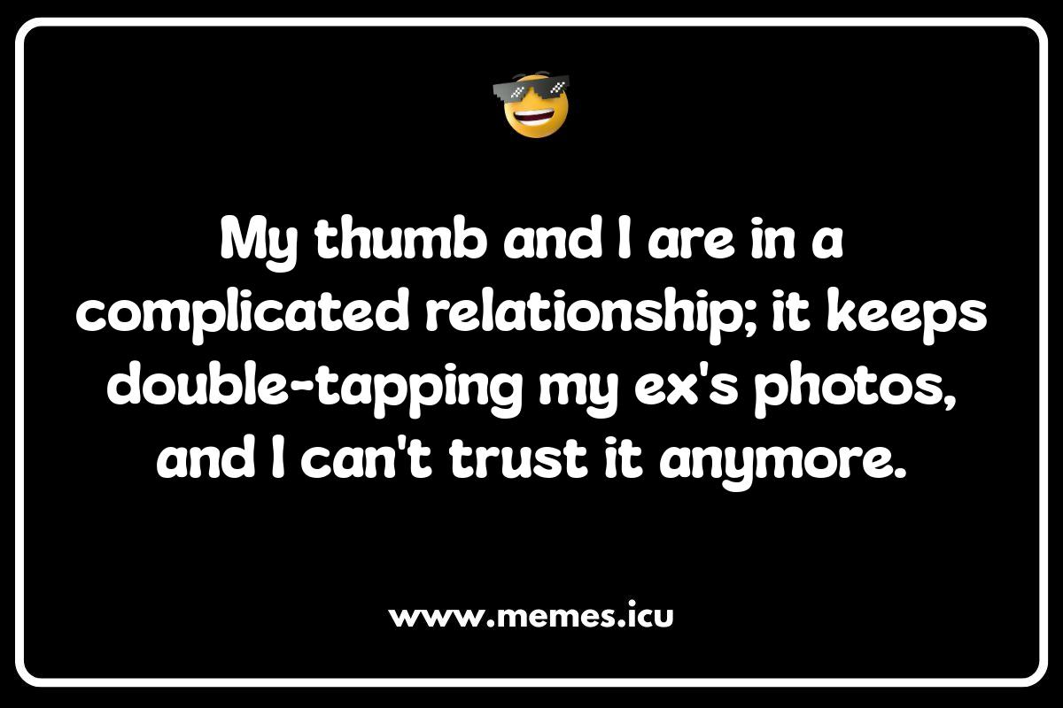 Social Media Thumb Posts: Caption This! Funny thumb memes online. This image relates to the viral trend of thumb jokes and memes, exploring their history and cultural impact, from clean jokes to adult humor.